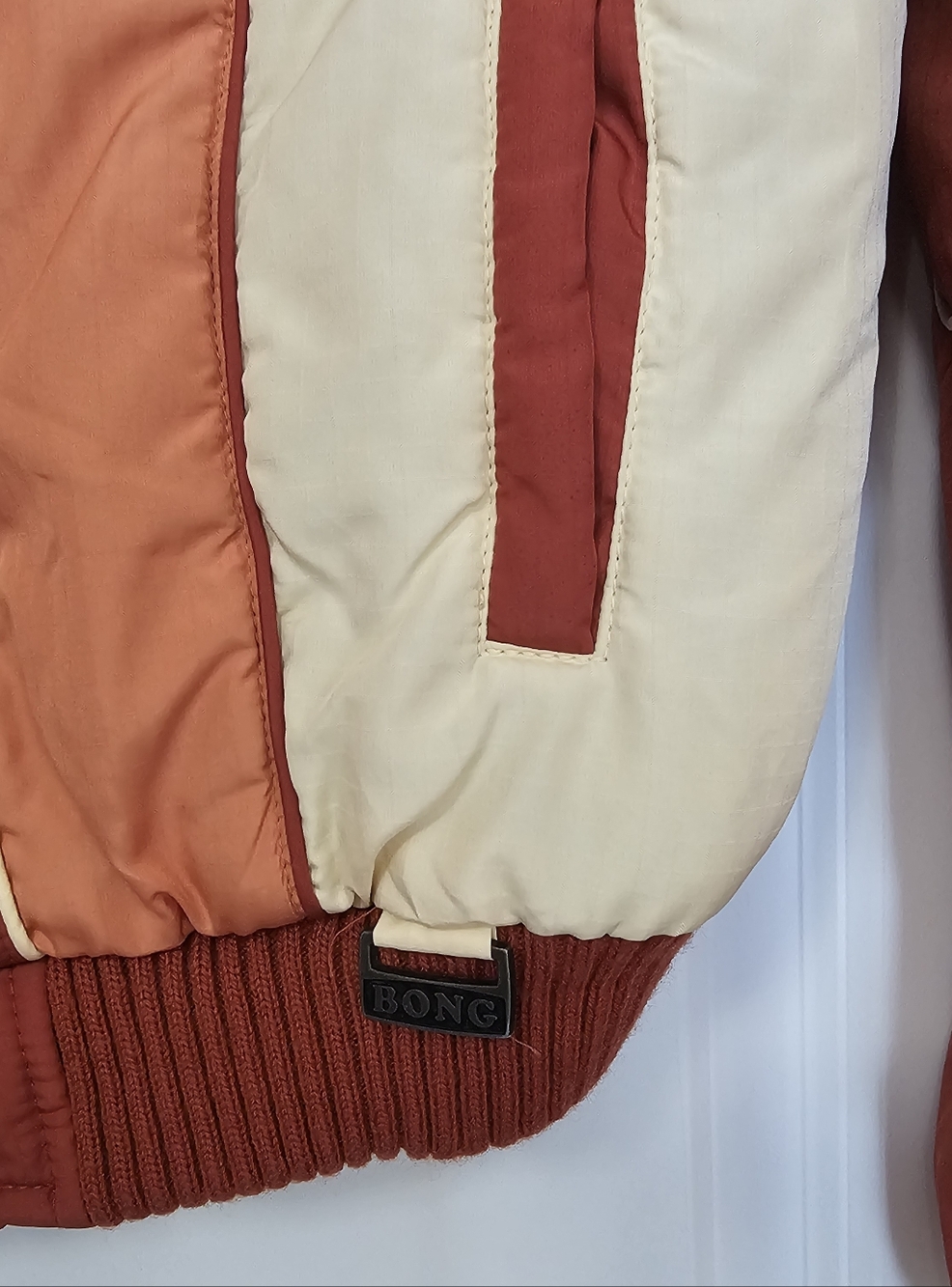 Billabong  Lightweight Jacket Women M Retro Colorblock Orange Cream Gorpcore - Picture 6 of 8